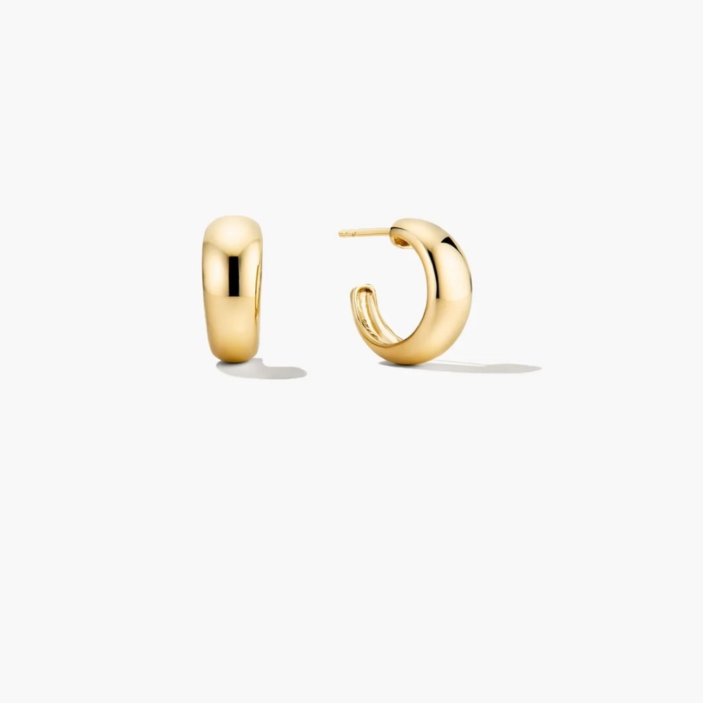 New Mejuri Gold Vermeil Dome Hoops - Picture 2 of 5